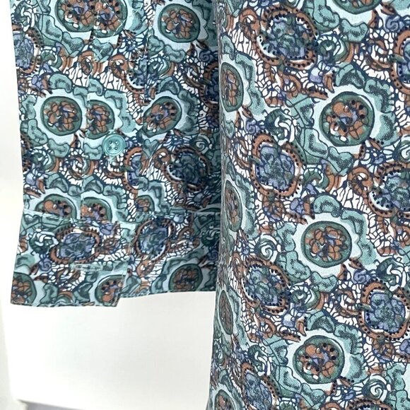 Joie Silk Blouse Womens XS Blue Vneck Long Sleeve Floral Lightweight Top Relaxed - Picture 6 of 7
